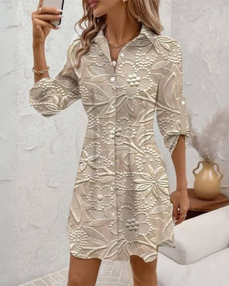 Vestido camisa floral elegante