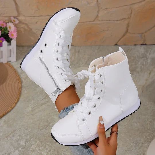 Botas de senhora de cano curto com fecho respirável