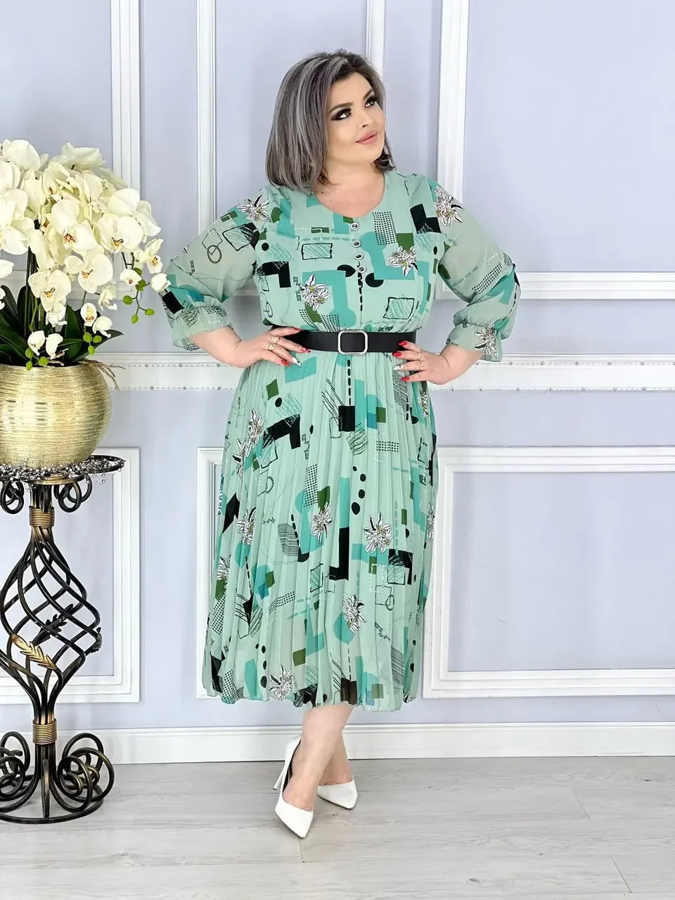 🔥😍 Vestido de chiffon estampado de alta qualidade S-5XL