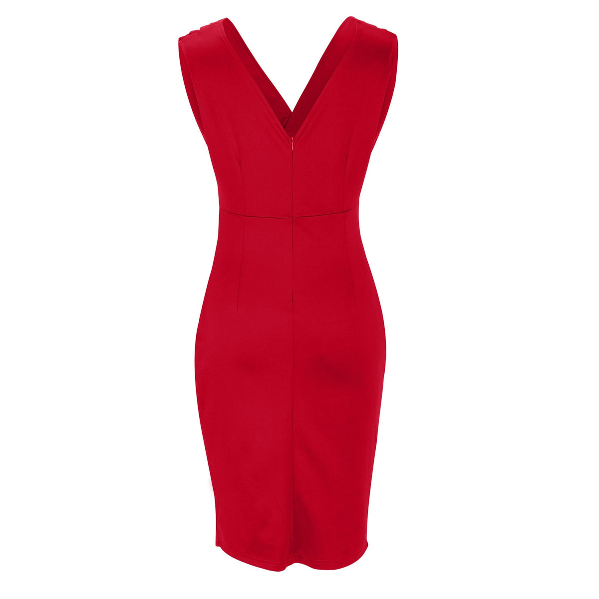 Vestido com racha e decote em V