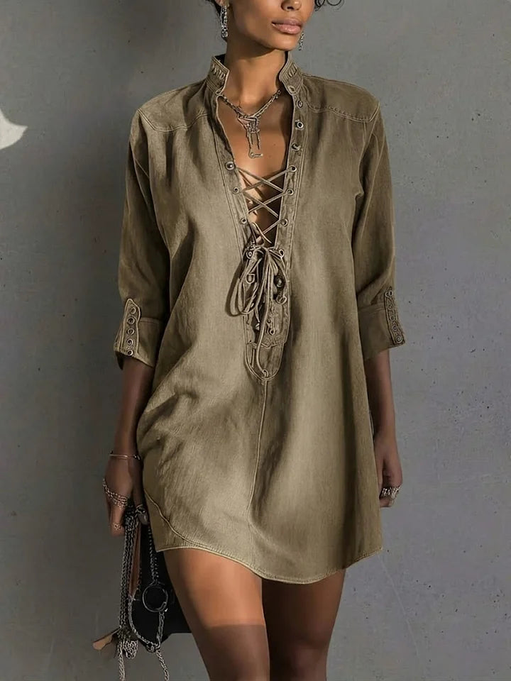 Vestido casual de ganga estiloso