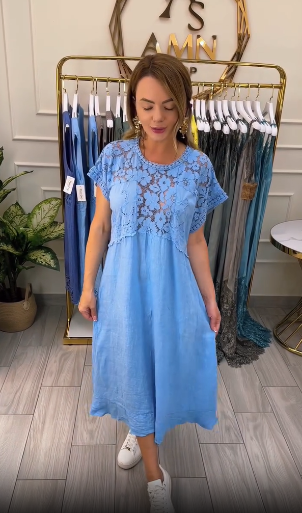 Novo vestido elegante de renda para senhoras