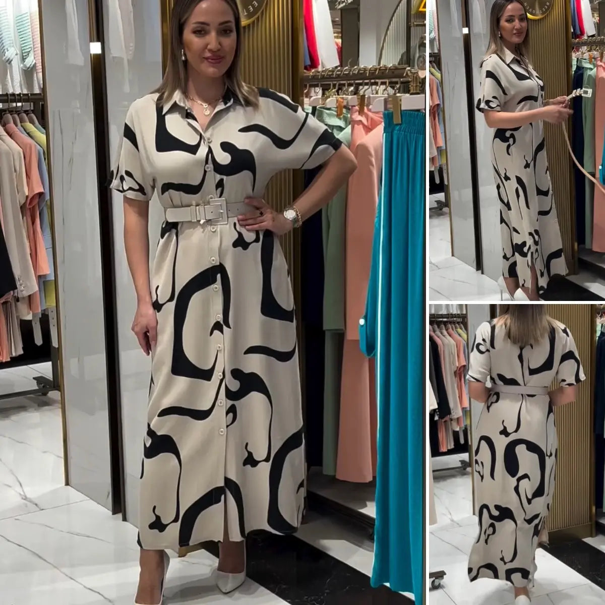 Lindo vestido com cinto