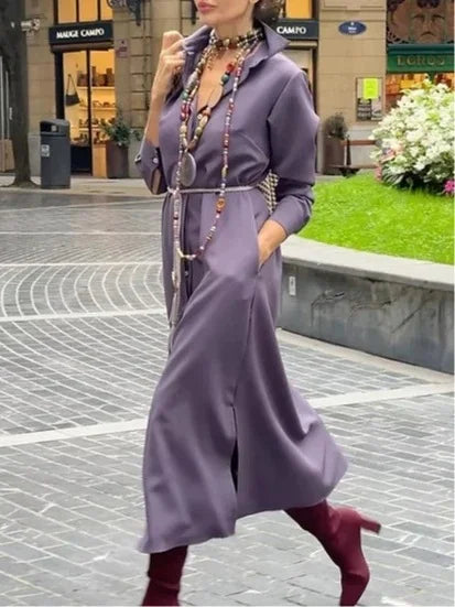 Vestido camiseiro feminino elegante 2025