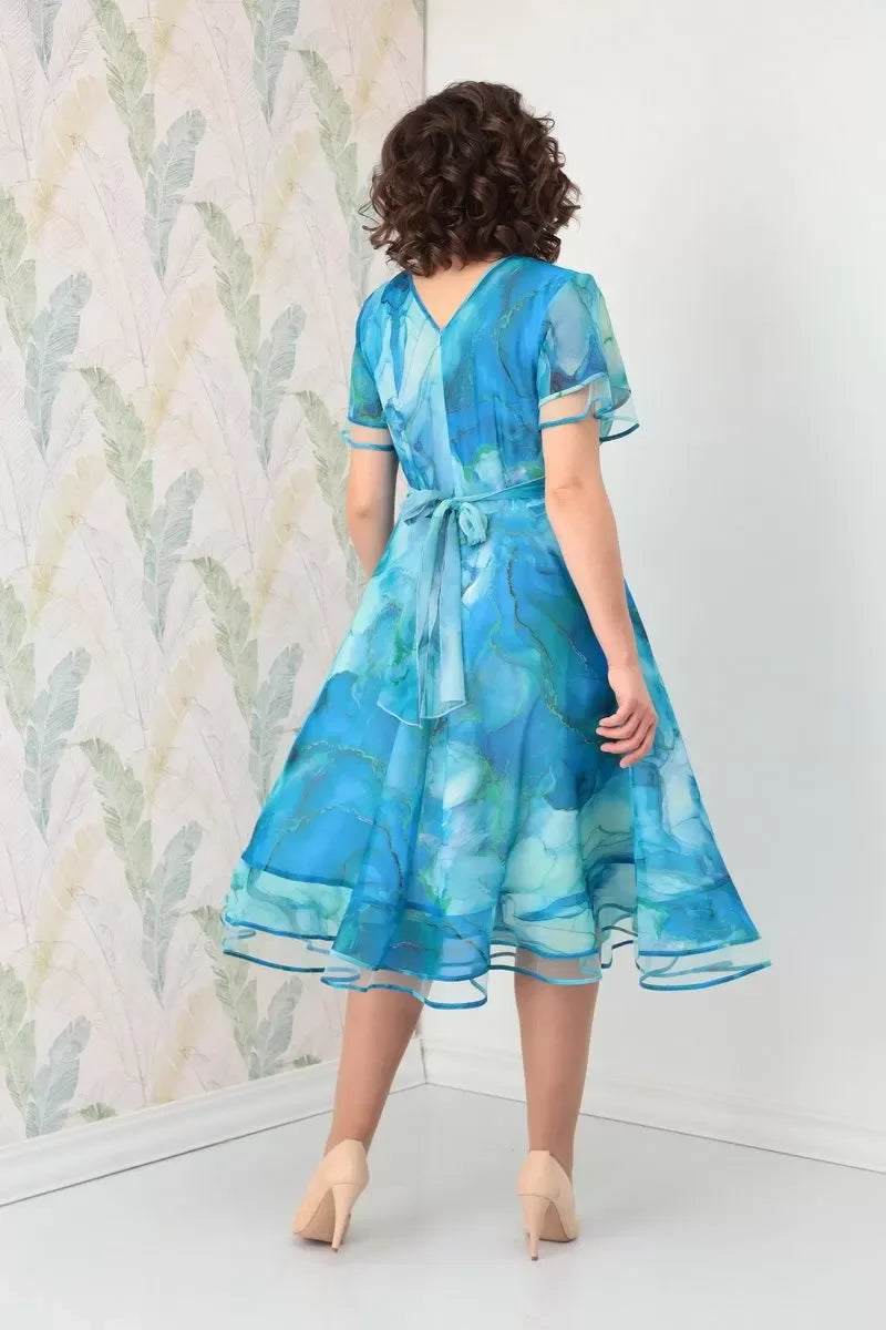 【S-5XL】Novo vestido elegante de chiffon ondulado 2025💙