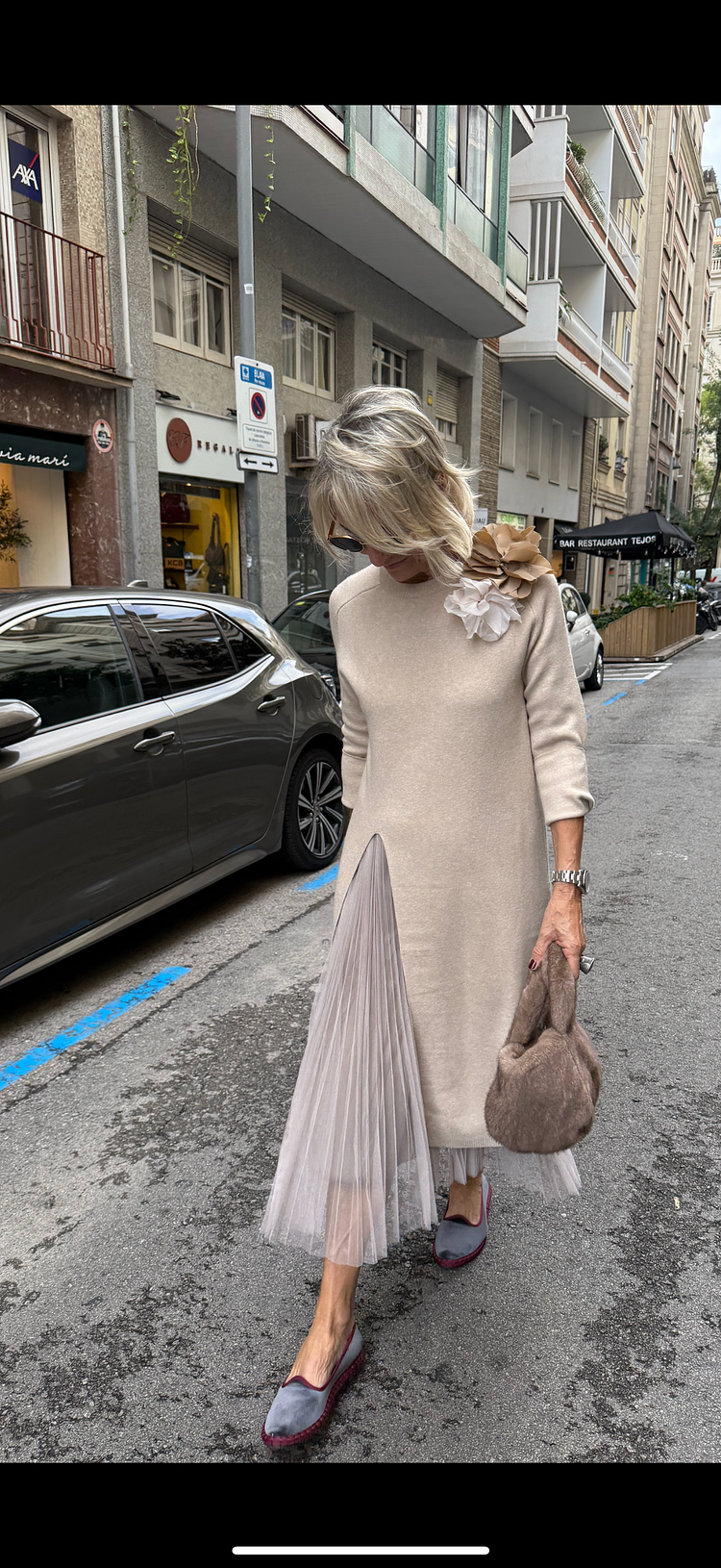 vestido de tule de malha