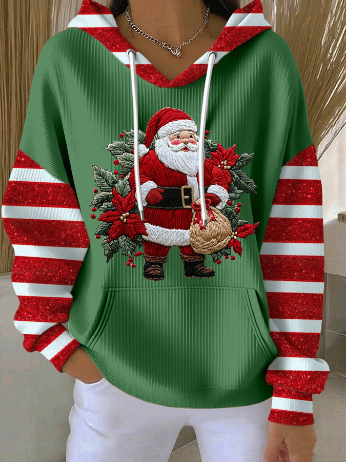 Sweatshirt feminina com estampa de Pai Natal