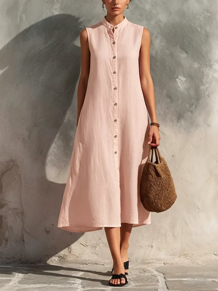 Vestido feminino simples sem mangas