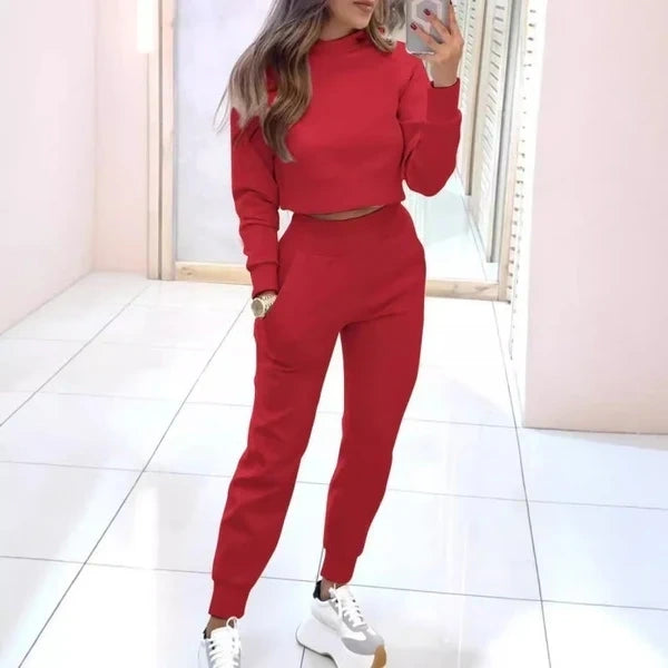 🙋♀️T-shirt de mulher e calças de 2 peças com punhos