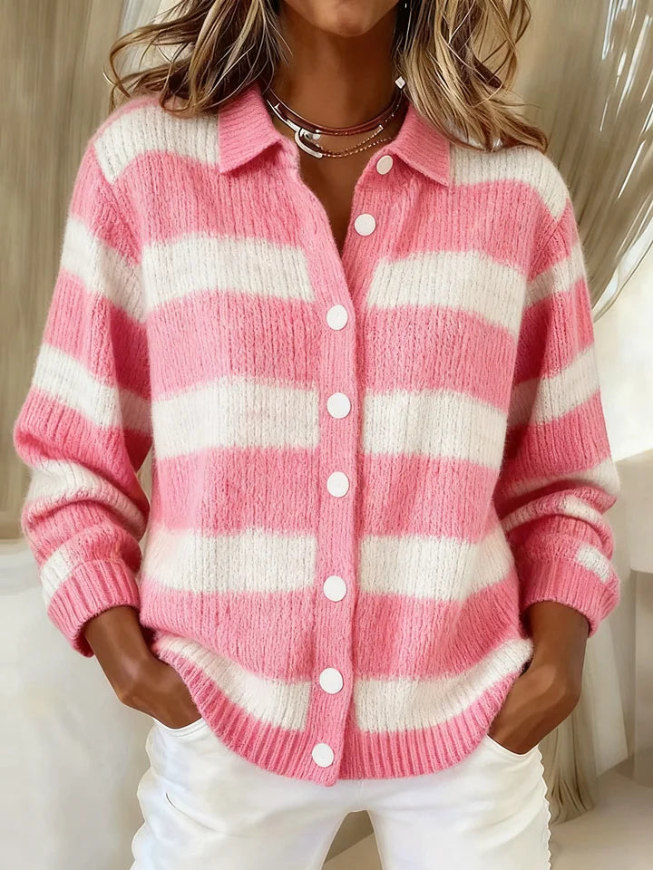 Cardigan às riscas para uso diário