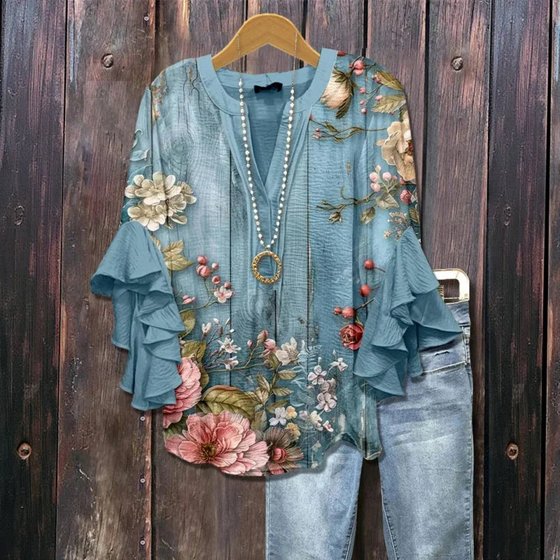 Blusa floral vintage 2025