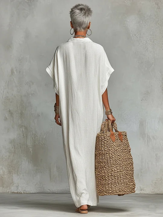 Vestido camiseiro feminino simples e solto