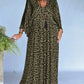 Vestido largo, elegante e confortável com padrão leopardo