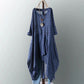 Vestido midi casual confortável com bainha irregular retro