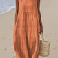 Vestido vintage para menina com estampado floral e bolso sem mangas em algodão