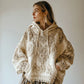 Sweatshirt casual para mulher com capuz e estampa floral bordada