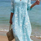 Vestido casual de mulher em linho com estampado floral