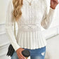 ✨Blusa de malha grossa para mulher com gola redonda e mangas compridas