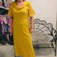 Vestido em chiffon com decote em V e strass