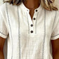Camisa casual de botões com decote em V