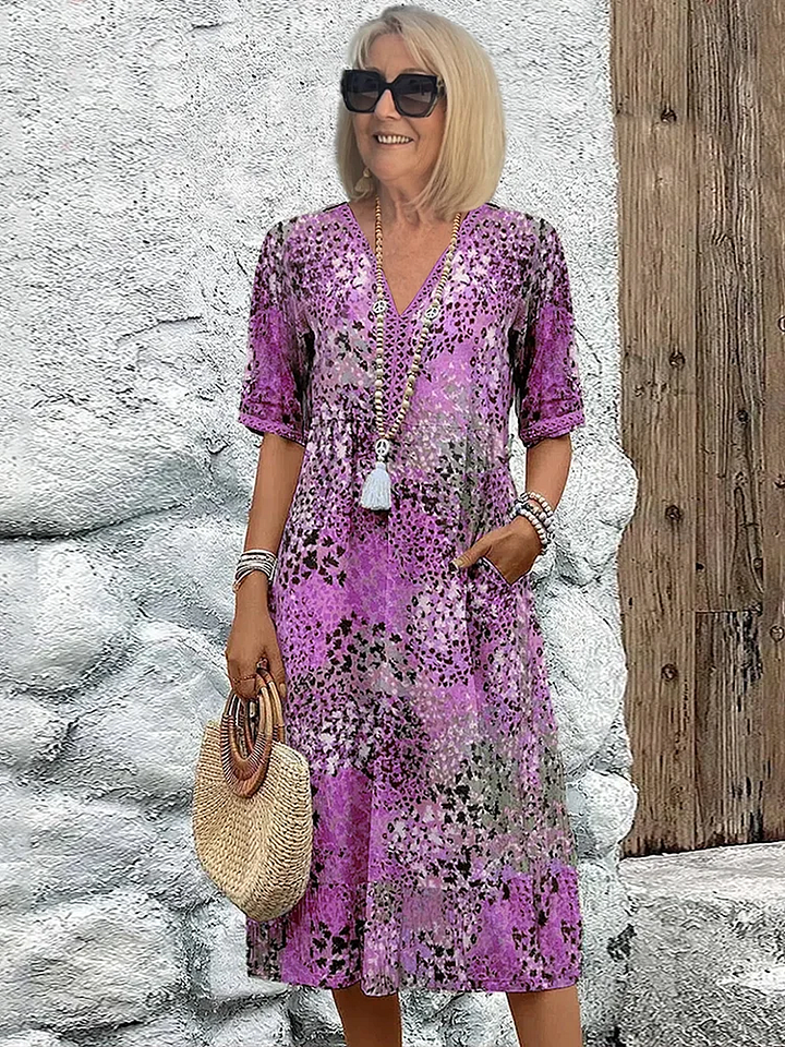 Vestido elegante com estampado de leopardo