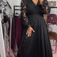 Vestido comprido bordado com gola alta