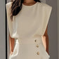 Vestido midi de cor sólida 2025