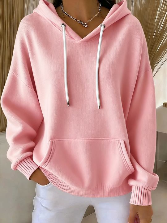 🎄🔥Sweatshirt casual de mulher em malha jacquard multicolorido com capuz