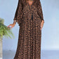 Vestido largo, elegante e confortável com padrão leopardo