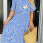 Vestido retro às bolinhas para férias, estilo casual