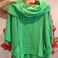 Blusa de linho para mulher, casual e confortável, com mangas a três quartos e bolso