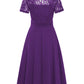 Vestido elegante de renda para mulher com decote em V
