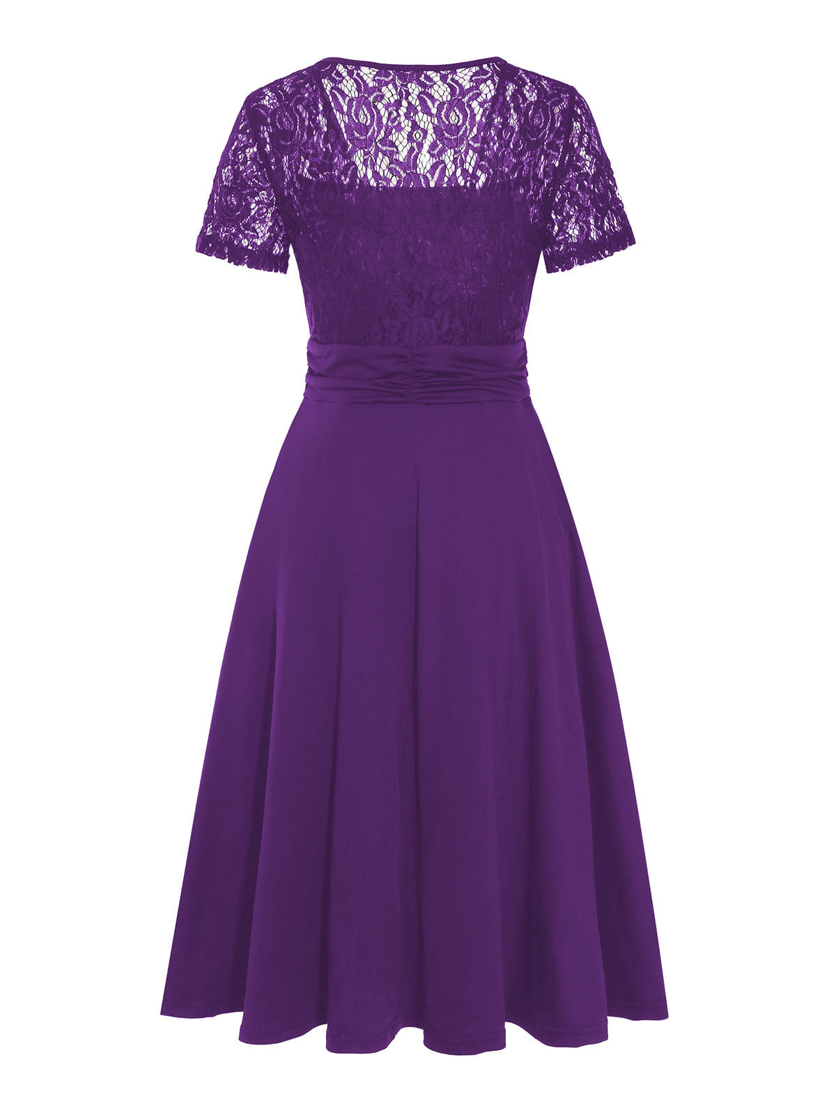 Vestido elegante de renda para mulher com decote em V