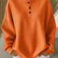 Sweatshirt casual para mulher com gola waffle