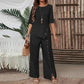 ⏰Conjunto de duas peças para mulher: blusa com bainha irregular e calças pantalona
