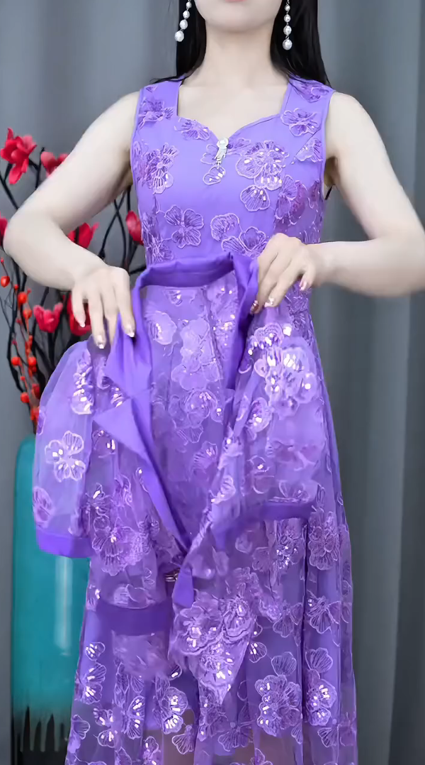 Conjunto de casaco de malha e vestido para mulher bordado com strass