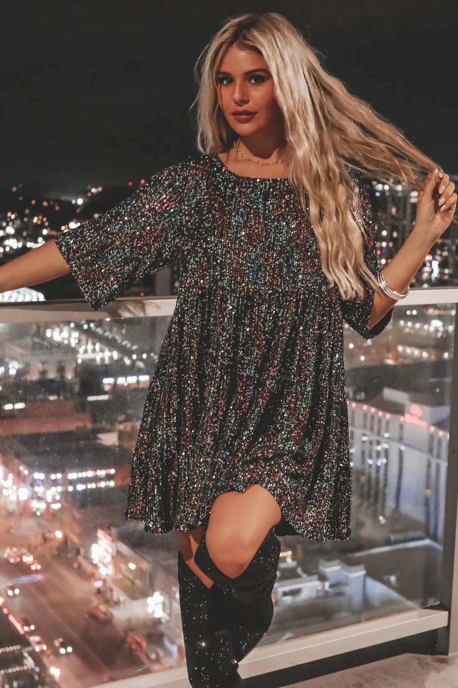 Promoção de 2024✨vestido de lantejoulas❤️