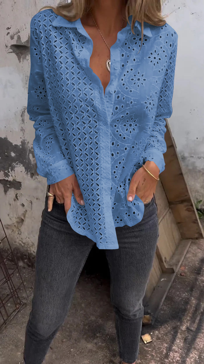 Camisa de renda branca