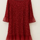 Vestido com tule franzido e lantejoulas