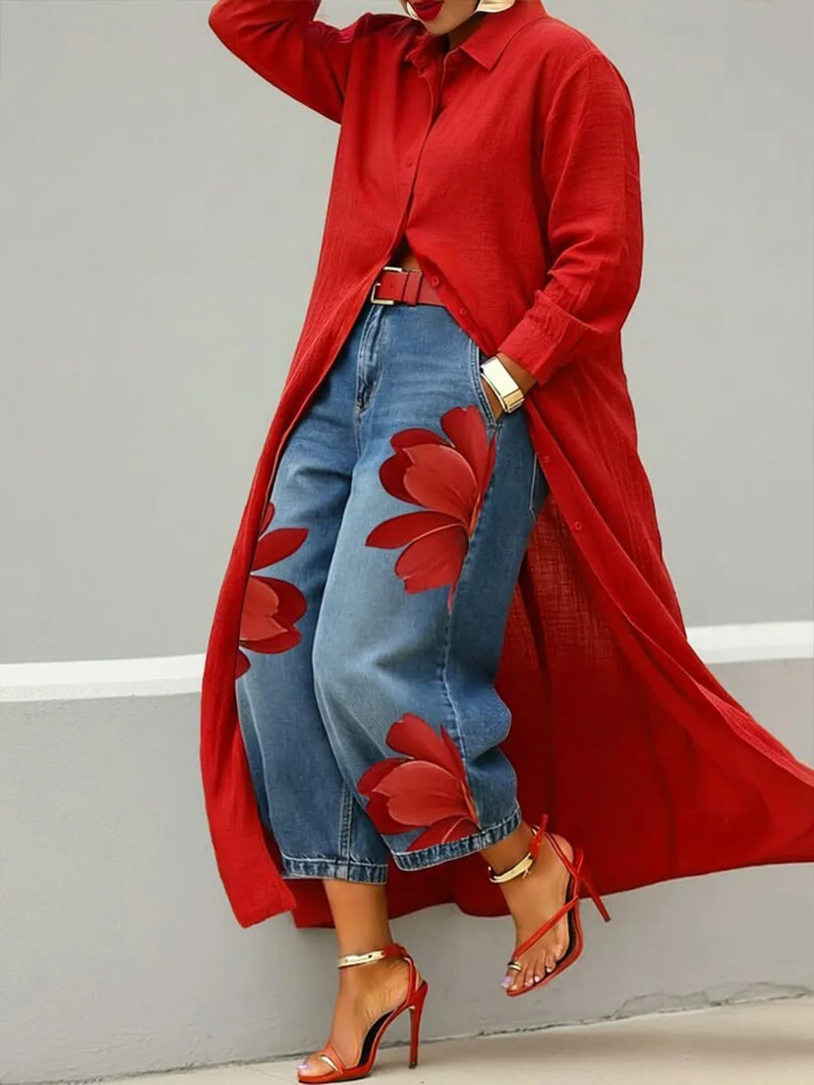 Vestido camiseiro casual em linho e algodão