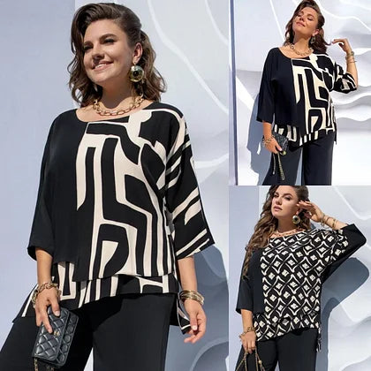【Tamanhos S-5XL】❤️Nova camisa de gola redonda elegante para mulher, modelo 2026