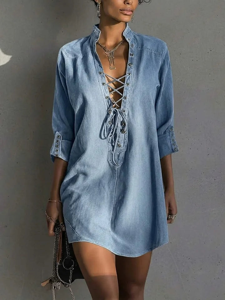 Vestido casual de ganga estiloso