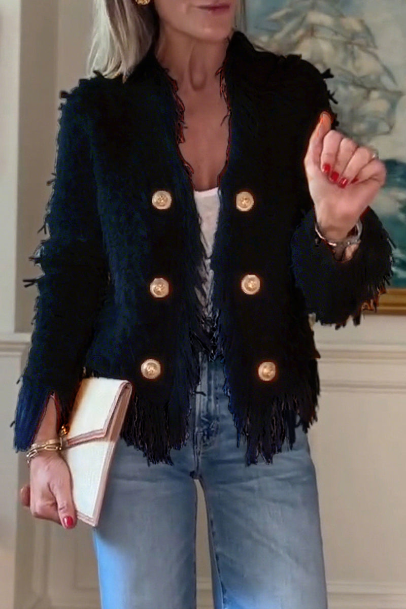 Casaco Cardigan Elegante com Borlas para Mulher