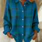Camisola retro xadrez feminina em estilo casual contrastante