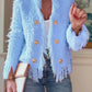 Casaco Cardigan Elegante com Borlas para Mulher