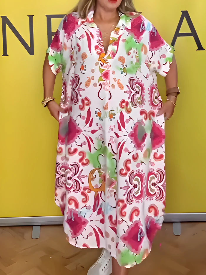 Vestido Lidia - Estampado - Ultraleve, Solto e com um Caimento Perfeito (Verão 2025)