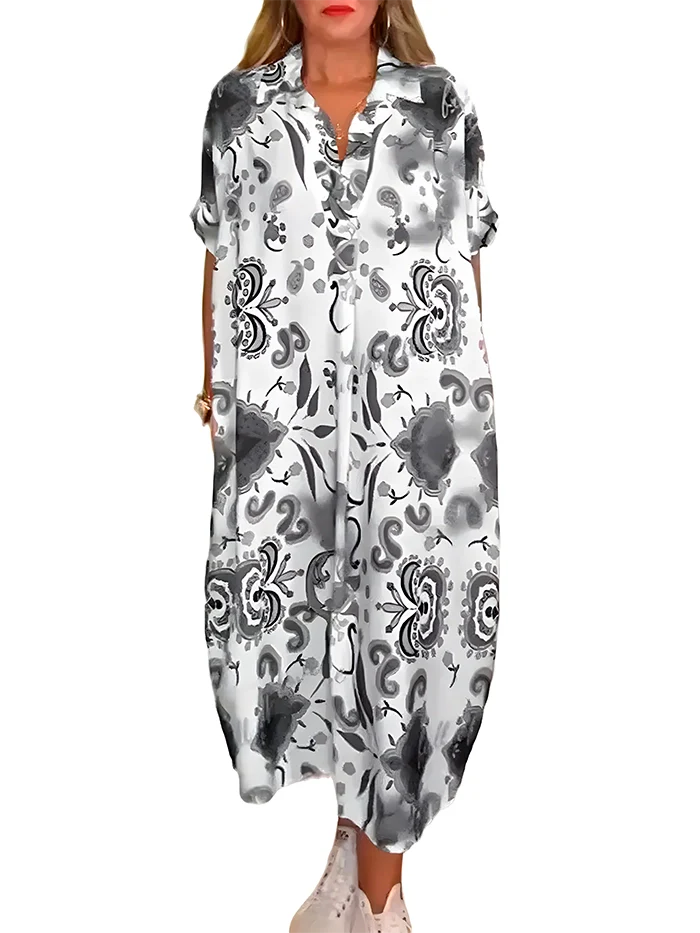 Vestido Lidia - Estampado - Ultraleve, Solto e com um Caimento Perfeito (Verão 2025)