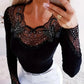 Blusa de mulher de manga comprida com corte diamante