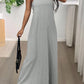 Vestido comprido de senhora, de duas peças, estilo regata, com recortes laterais