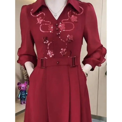 🔥👗【M-4XL】Novo vestido de chiffon com decote em V de alta qualidade